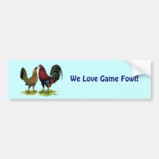Gamefowl Pair Bumper Sticker (Front)