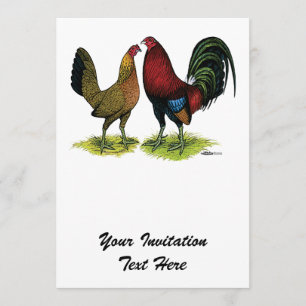 Gamefowl Pair Invitation