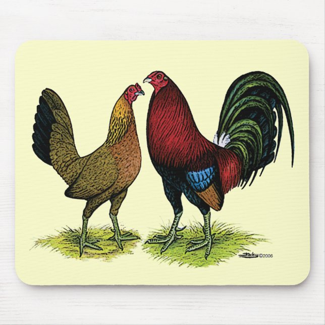 Gamefowl Pair Mouse Mat (Front)