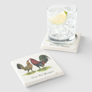 Gamefowl Pair Stone Coaster