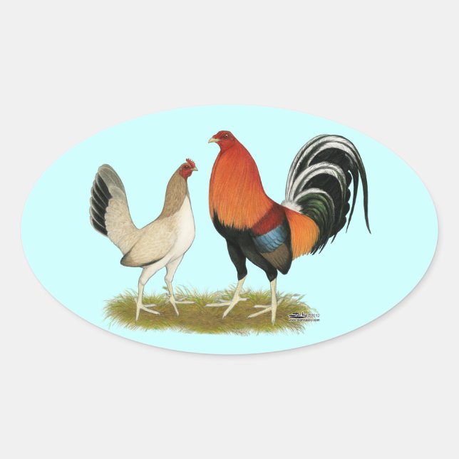 Gamefowl Wheatens Oval Sticker (Front)
