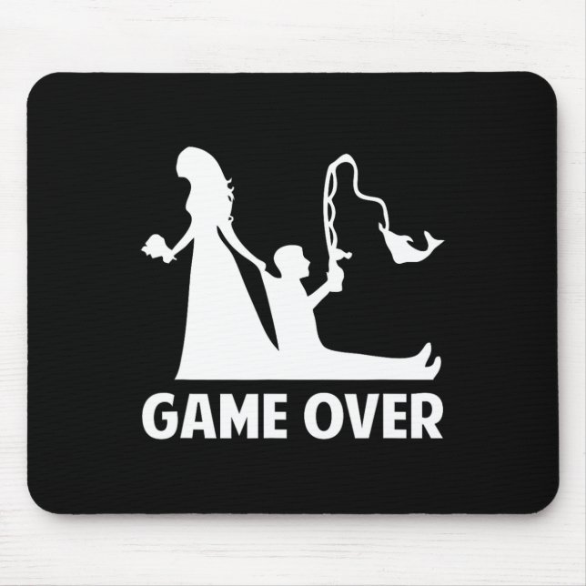 Gameover Bride Groom Wedding Bachelor Bachelorette Mouse Mat (Front)
