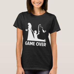 Gameover Bride Groom Wedding Bachelor Bachelorette T-Shirt