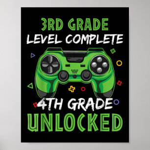 Gamepad 4th Grade Unlocked Gift For 3rd Level Kids Poster