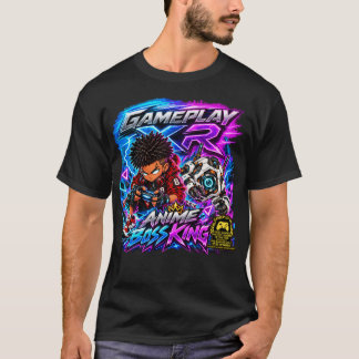 Gameplay XR Anime Boss King Chibi Gamer Graphic T- T-Shirt