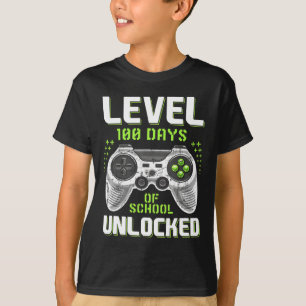 Gamer 100th Day Of School Level 100 Days Unlocked T-Shirt