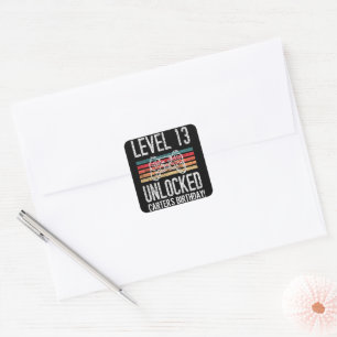 Gamer 13th Birthday Personalized Square Sticker