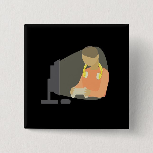 Gamer 15 Cm Square Badge (Front)