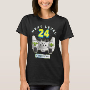 Gamer 24th Birthday Next Level 24 Game Controller T-Shirt