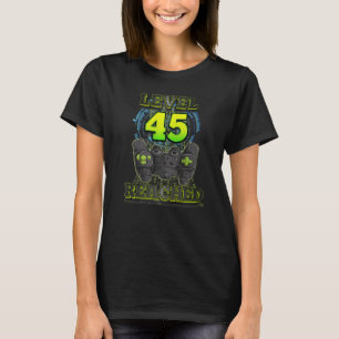 Gamer 45th Birthday Level 45 Reached Gaming Men Wo T-Shirt
