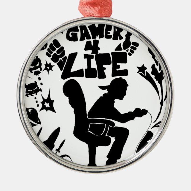 Gamer 4 Life Metal Tree Decoration (Front)
