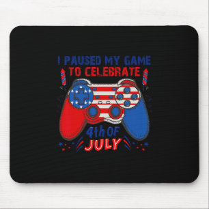 Gamer 4th Of July American Flag Gaming Lover Boys  Mouse Mat