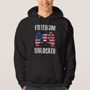Gamer 4th Of July Freedom Unlocked Video Games Boy Hoodie