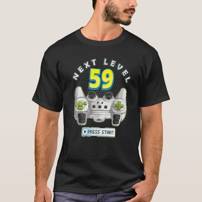 Gamer 59th Birthday Next Level 59 Game Controller  T-Shirt (Front)