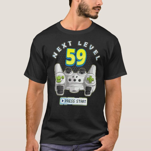 Gamer 59th Birthday Next Level 59 Game Controller  T-Shirt (Front)