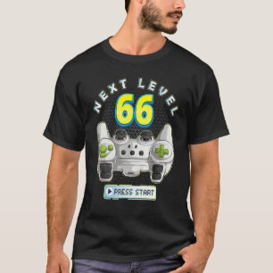 Gamer 66th Birthday Next Level 66 Game Controller  T-Shirt