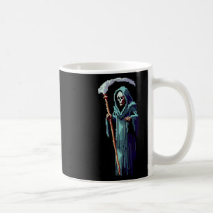 Gamer 8 Bit Pixel Art Video Game Grim Reaper Of De Coffee Mug