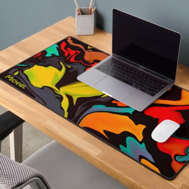 Gamer Abstract Multi Coloured Fun Modern Desk Mat (Creator Uploaded)