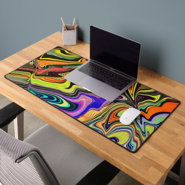 Gamer Abstract Playful Retro Wave Modern Desk Mat (Office 2)