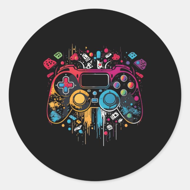 Gamer Aesthetic Gaming Video Games Ns Classic Round Sticker (Front)