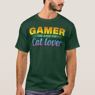 Gamer And Cat Lover Gamer Cat Owner Gaming Control T-Shirt