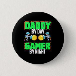 Gamer Art Daddy And Gamer By Night 6 Cm Round Badge