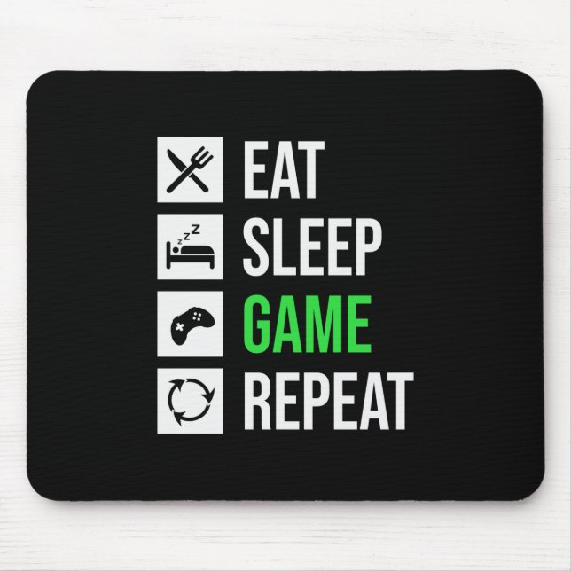Gamer Art Eat Sleep Game Repeat Mouse Mat (Front)
