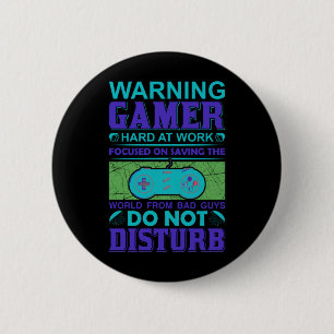 Gamer Art Gamer Hard At Work 6 Cm Round Badge