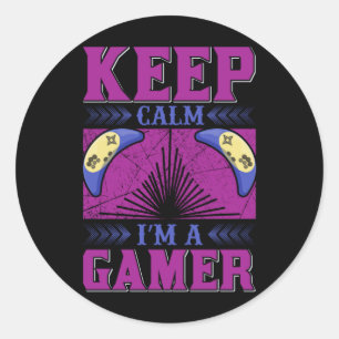 Gamer Art Keep Calm I Am A Gamer Classic Round Sticker