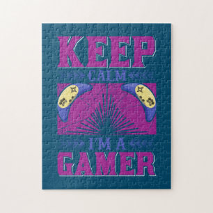 Gamer Art Keep Calm I Am A Gamer Jigsaw Puzzle