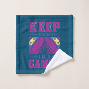 Gamer Art Keep Calm I Am A Gamer Wash Cloth