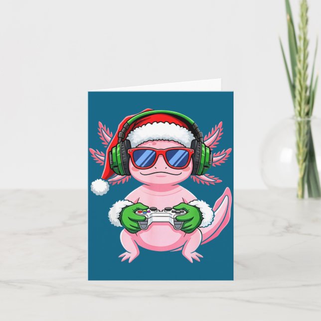 Gamer Axolotl Christmas Shirt Funny Video Game San Card (Front)