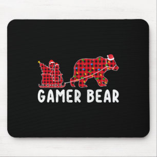 Gamer Bear Sleigh Christmas Family Matching Xmas P Mouse Mat