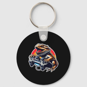 Gamer Bearded Dragon Shirt Pogona Gaming Bearded D Key Ring