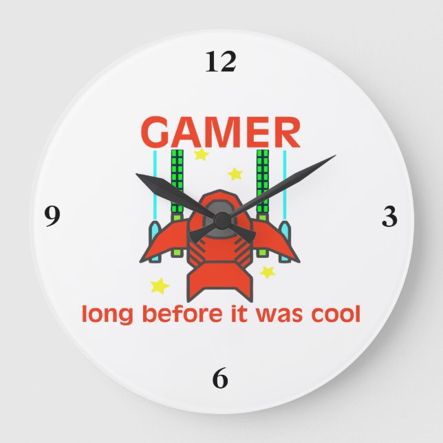 Gamer Before It Was Cool Retro Style Large Clock (Front)