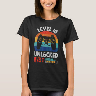 Gamer Birthday Awesome 10 Years Old Level 10 Unloc T-Shirt