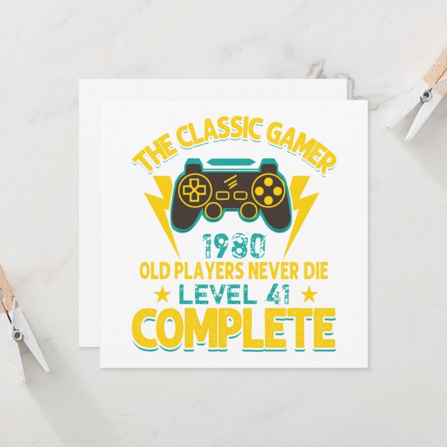 Gamer Birthday Gift Custom Year and Age (Front/Back In Situ)