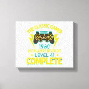 Gamer Birthday Gift Custom Year and Age Canvas Print