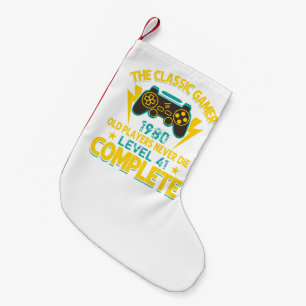 Gamer Birthday Gift Custom Year and Age, Classic Small Christmas Stocking