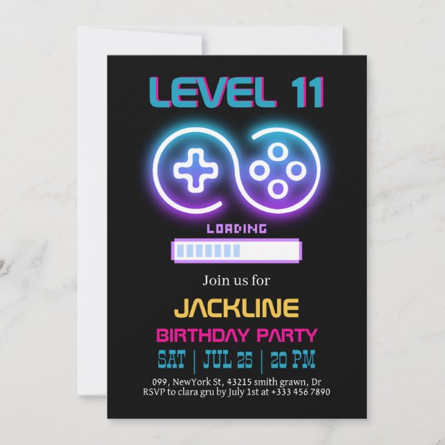 Gamer  Birthday Invitation (Front)