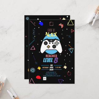 gamer birthday invitation card