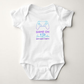 Gamer Birthday Invitation – Neon Game Controller D Baby Bodysuit