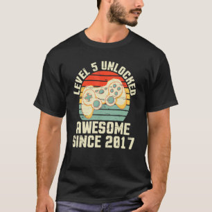 Gamer Birthday Level 5 Years Old Unlocked Awesome T-Shirt