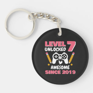 Gamer Birthday Level 7 Unlocked Since 2019 Key Ring
