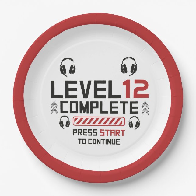 Gamer Birthday or Graduation Paper Plate (Front)