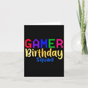 Gamer Birthday Squad Party Happy B-day Video Game Card