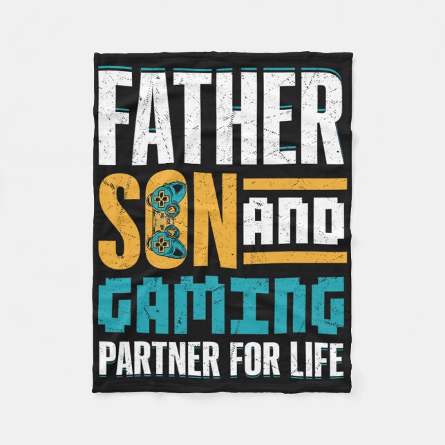 Gamer Bond – Father And Son Game Together  Fleece Blanket (Front)