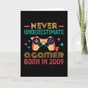 Gamer Born in 2009 Birthday Gaming Gift Retro Card