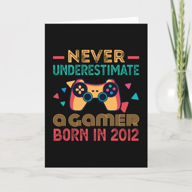 Gamer Born in 2012 Birthday Gaming Gift Retro Card (Front)