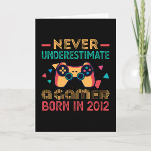 Gamer Born in 2012 Birthday Gaming Gift Retro Card